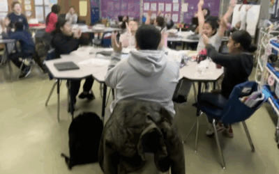 Students react to being chosen for a Street Lab school street!